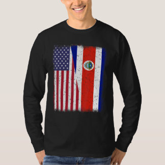 T-shirt Drapeau Américain Costa Rico Hommes Femmes Hispani