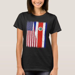 T-shirt Drapeau Américain Costa Rico Hommes Femmes Hispani