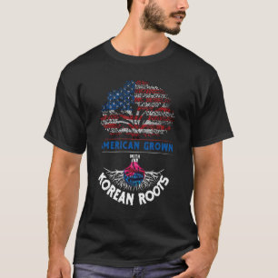T-shirt Drapeau Américain Cultivé Avec Racines Coréennes