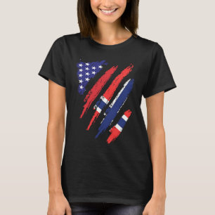 T-shirt Drapeau américain cultivé en Norvège Mois du patri