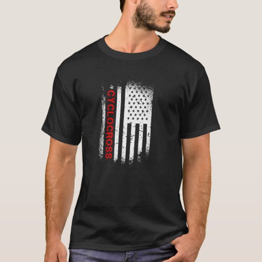 T-shirt Drapeau américain Cyclocross (Devant)