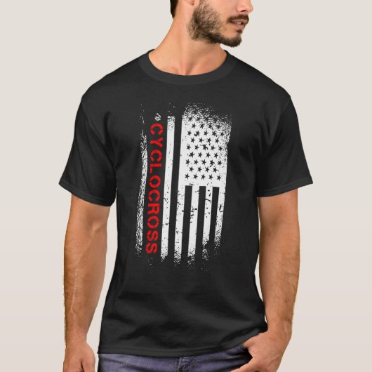 T-shirt Drapeau américain Cyclocross (Devant)