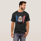 T-shirt Drapeau américain d'aigle noir (Devant entier)