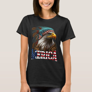 T-shirt Drapeau américain d'aigle patriotique 4 juillet Am