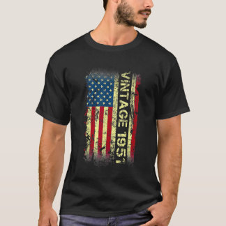 T-shirt Drapeau américain de 71 ans Vintage 1951 71e naiss