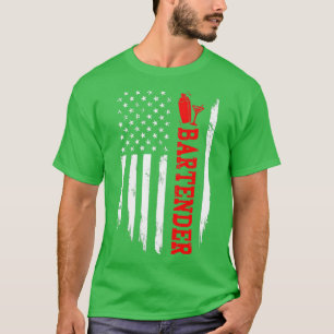 T-SHIRT DRAPEAU AMÉRICAIN DE BARTENDER