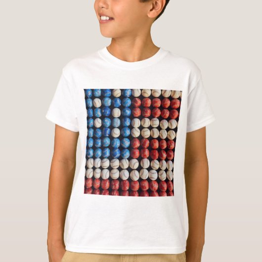T-shirt Drapeau américain de baseball (Devant)