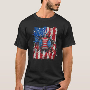 T-shirt Drapeau américain de baseball 4 juillet hommes amé
