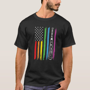 T-shirt Drapeau américain de baseball LGBT lesbienne Jeux