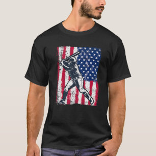 T-shirt Drapeau américain de baseball patriotique 4 juille
