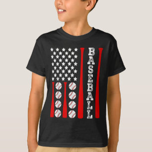 T-shirt Drapeau américain de baseball patriotique - Base V