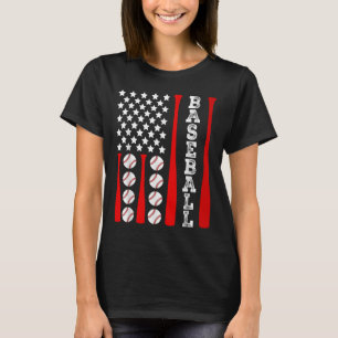 T-shirt Drapeau américain de baseball patriotique - Base V