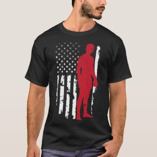 T-shirt Drapeau américain de boxe de kickboxing patriotiqu