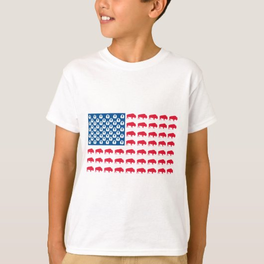 T-shirt Drapeau américain de Buffalo (Devant)
