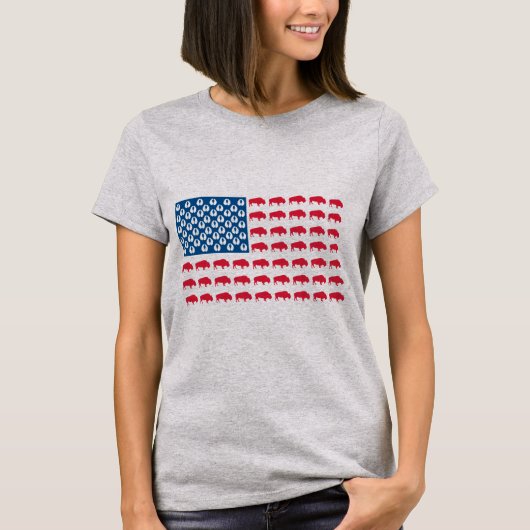 T-shirt Drapeau américain de Buffalo (Devant)