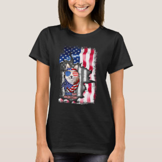 T-shirt Drapeau américain de Cardigan Welsh Corgi