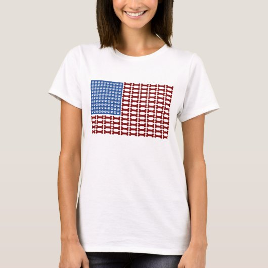 T-shirt Drapeau américain de chien (Devant)