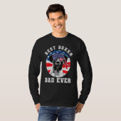 T-shirt Drapeau américain de chien de boxe père jamais chi (Devant entier)