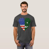 T-shirt Drapeau américain de coeur Pakistan Drapeau pakist (Devant entier)