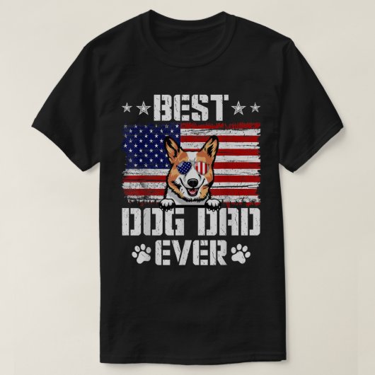 T-shirt Drapeau américain de Corgi 4e de (Design devant)