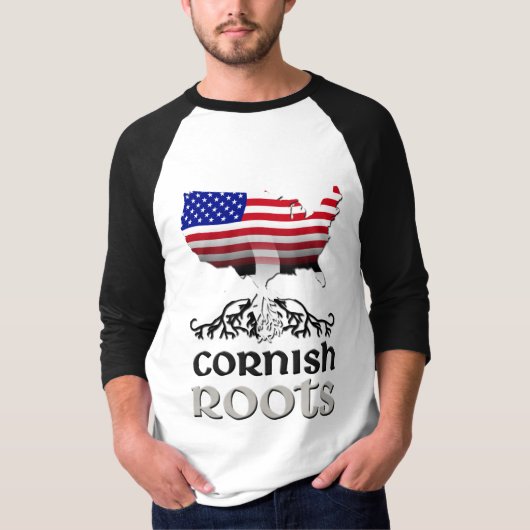 T-shirt Drapeau américain de Cornouille (Devant)