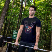 T-shirt Drapeau américain de Deer Head
