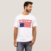 T-shirt Drapeau américain de détresse de SOS (Devant entier)
