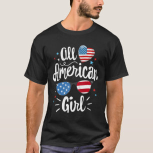 T-shirt Drapeau américain de filles 4 juillet