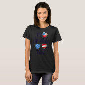 T-shirt Drapeau américain de filles 4 juillet (Devant entier)