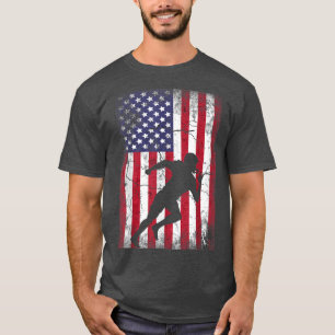 T-shirt Drapeau américain de football 4 juillet hommes