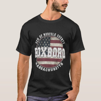 T-shirt Drapeau américain de Foxboro Massachusetts