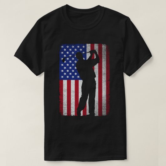 T-shirt Drapeau américain de golf Patriotic 4 juillet (Design devant)