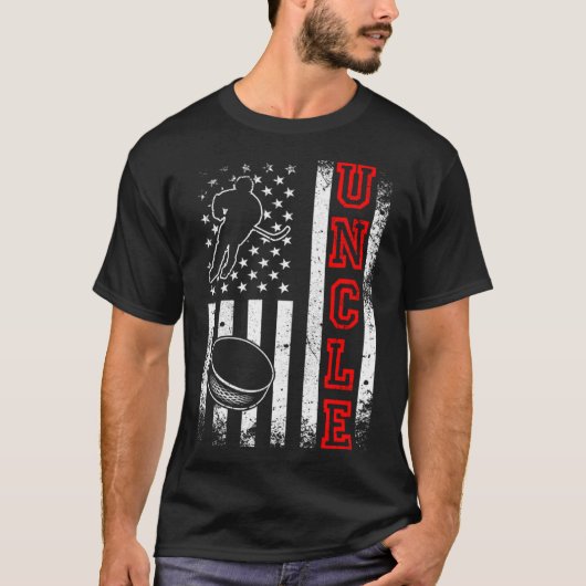 T-shirt Drapeau américain de hockey (Devant)