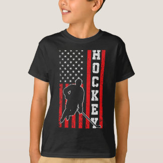 T-shirt Drapeau américain de hockey garçons 4 juillet Hock