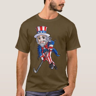 T-shirt Drapeau américain de hockey T 4 juillet Enfants Ga