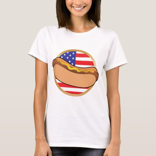 T-shirt Drapeau américain de hot-dog (Devant)