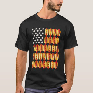 T-shirt Drapeau américain de hot Dog 4 juillet Patriotique