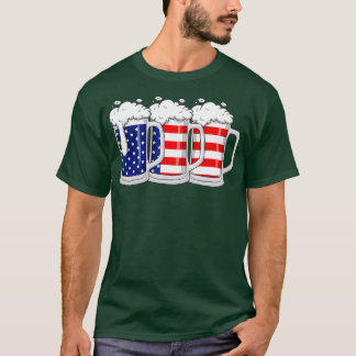 T-shirt Drapeau américain de la bière 4 juillet USA Merica