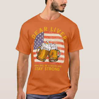 T-shirt Drapeau américain de la bière drôle 4 juillet Meri