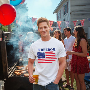 T-shirt Drapeau américain de la liberté avec des avions de