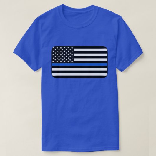 T-shirt Drapeau américain de la ligne bleue mince (Design devant)