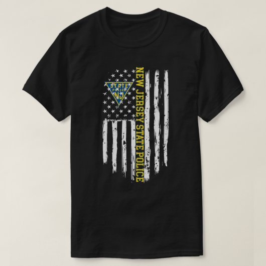 T-shirt Drapeau américain de la police du New Jersey (Design devant)