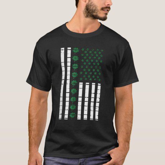 T-shirt Drapeau américain de la Saint-Patrick (Devant)