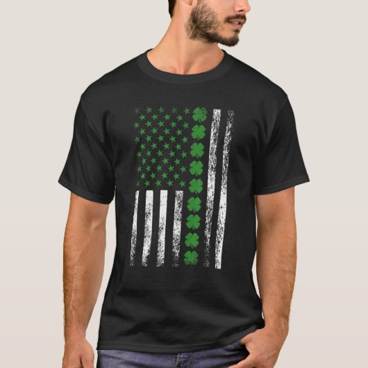 T-shirt Drapeau américain de la Saint Patrick (Devant)