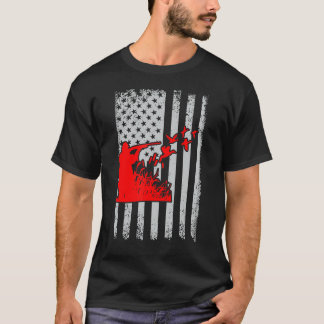 T-shirt Drapeau américain de la sauvagine cool Distressé D