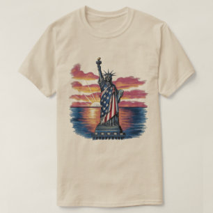 T-shirt Drapeau américain de la Statue de la Liberté
