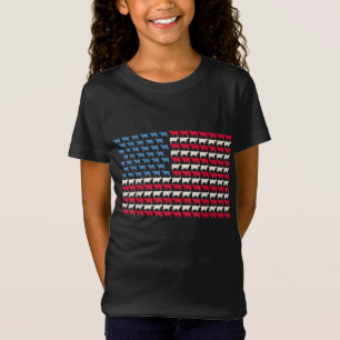 T-Shirt Drapeau américain de la vache Heifer 4 juillet fer