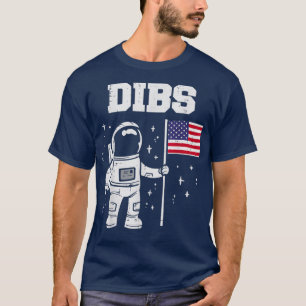 T-shirt Drapeau américain de l'astronaute Dibs Moon 