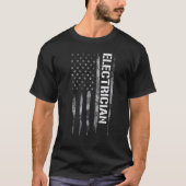 T-shirt Drapeau américain de l'électricien (Devant)