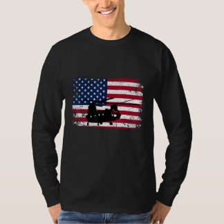T-shirt Drapeau américain de l'hélicoptère Chinook CH-47 p